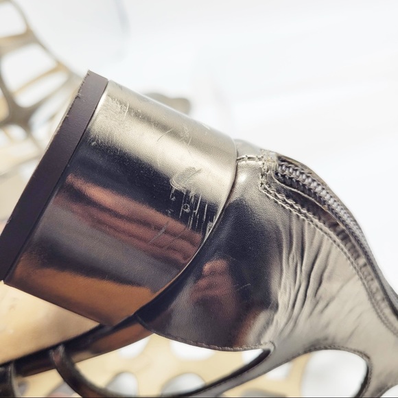 Jimmy Choo Gold Gladiator Block Heeled Sandals - Picture 12 of 13